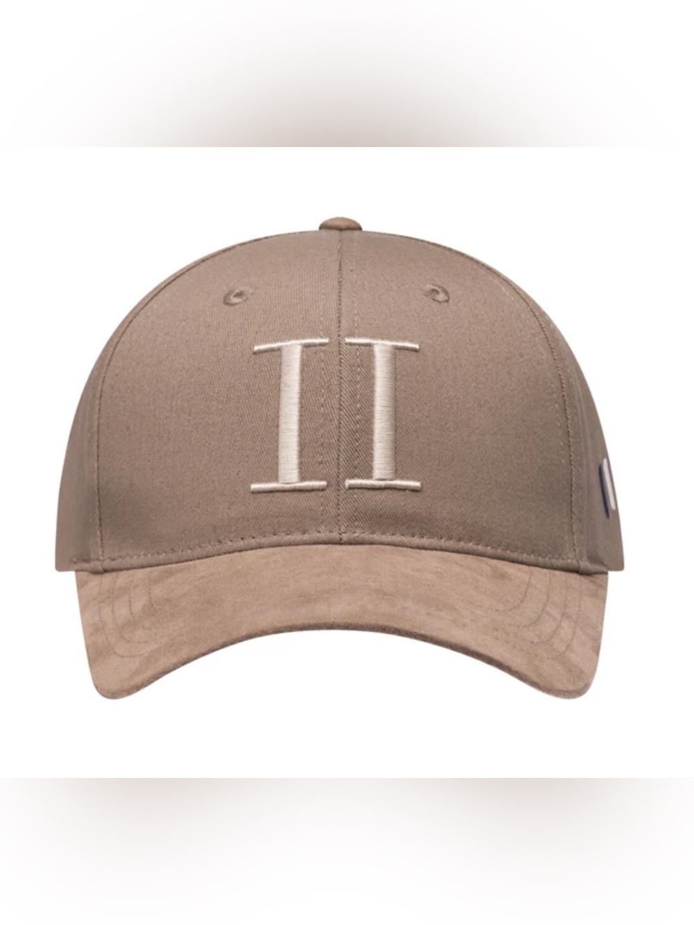 LES DEUX Suede II Embroidered Taupe Baseball Cap